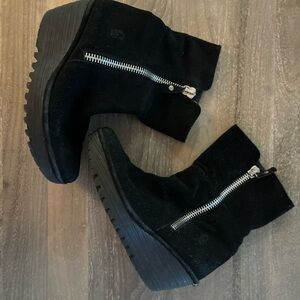 Fly London Black Wedge Boots